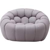 Fantasy Accent Chair in Tufted Grey Fabric